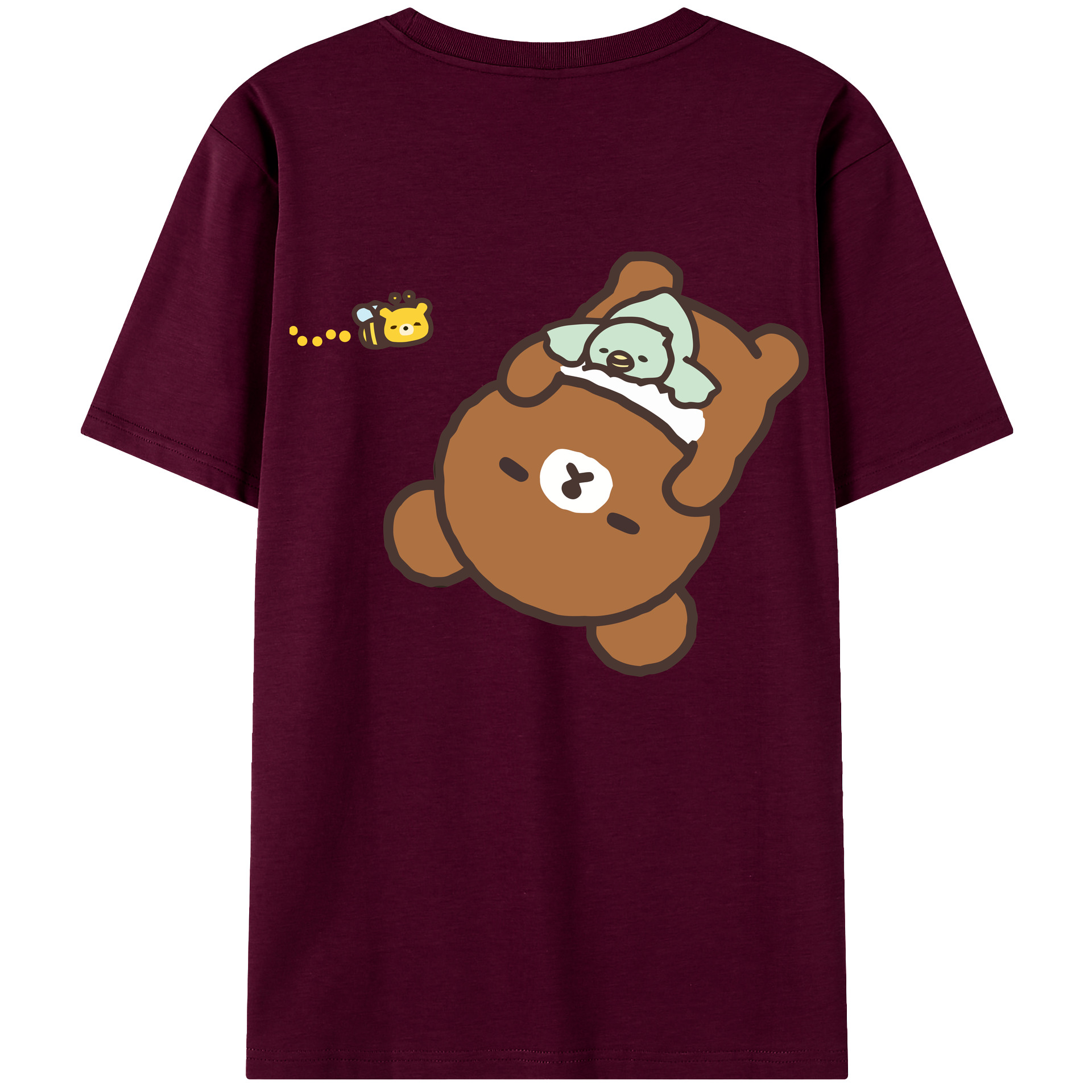 （画像用） リラックマ リラックマ キイロイトリ Rilakkuma Korilakkuma Kiiroitori レディース半袖Tシャツ(バックプリント)